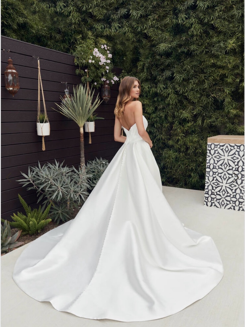 Casablanca Le Blanc Strapless Bridal Ballgown with Front Slit - Picture 2 of 8